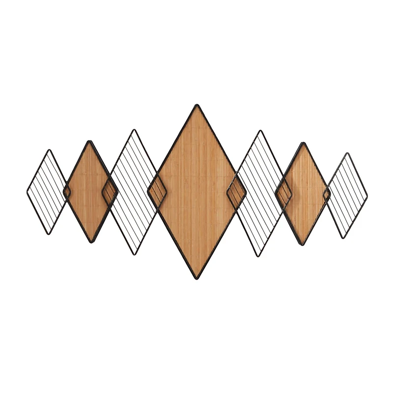 Brown Bamboo Modern Wall Decor, 42" x 2" x 22"