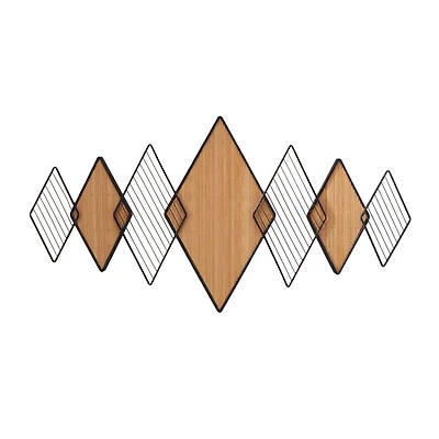Brown Bamboo Modern Wall Decor, 42" x 2" x 22"