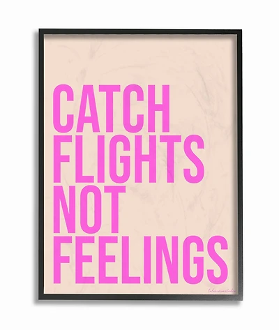 Stupell Industries lulusimonSTUDIO Catch Flights Not Feelings in Black Frame Wall Art