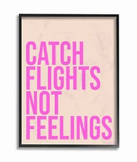Stupell Industries lulusimonSTUDIO Catch Flights Not Feelings in Black Frame Wall Art