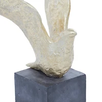 Set of 3 Gold Polystone Birds Sculpture 14", 15", 9"