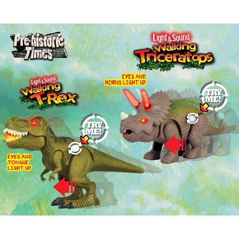 Red Box Toy® Dinosaur Park with Light & Sound T-Rex & Triceratops