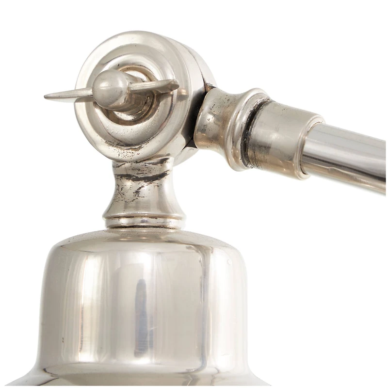 2ft. Silver Stainless Steel Desk Lamp with Dual Shades