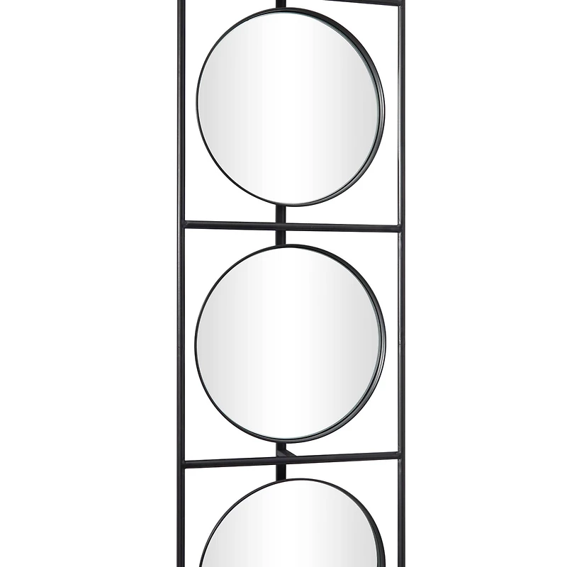 Black Modern Wall Mirror, 12" x 3" x 58"