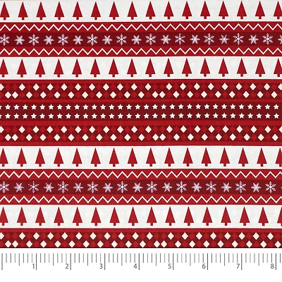 SINGER Christmas Holiday Penguins Trees Cotton Fabric