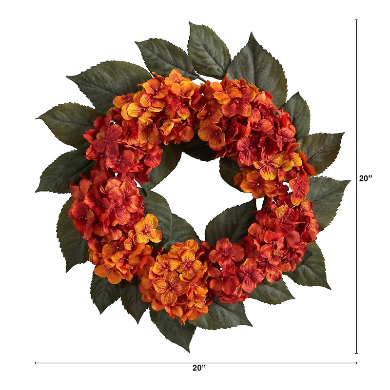 20" Autumn Hydrangea Wreath