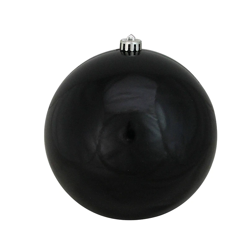 8" Shiny Jet Black Shatterproof Christmas Ball Ornament