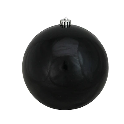 8" Shiny Jet Black Shatterproof Christmas Ball Ornament