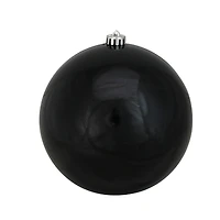 8" Shiny Jet Black Shatterproof Christmas Ball Ornament