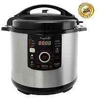 Megachef 12qt. Steel Digital Pressure Cooker With 15 Presets & Glass Lid