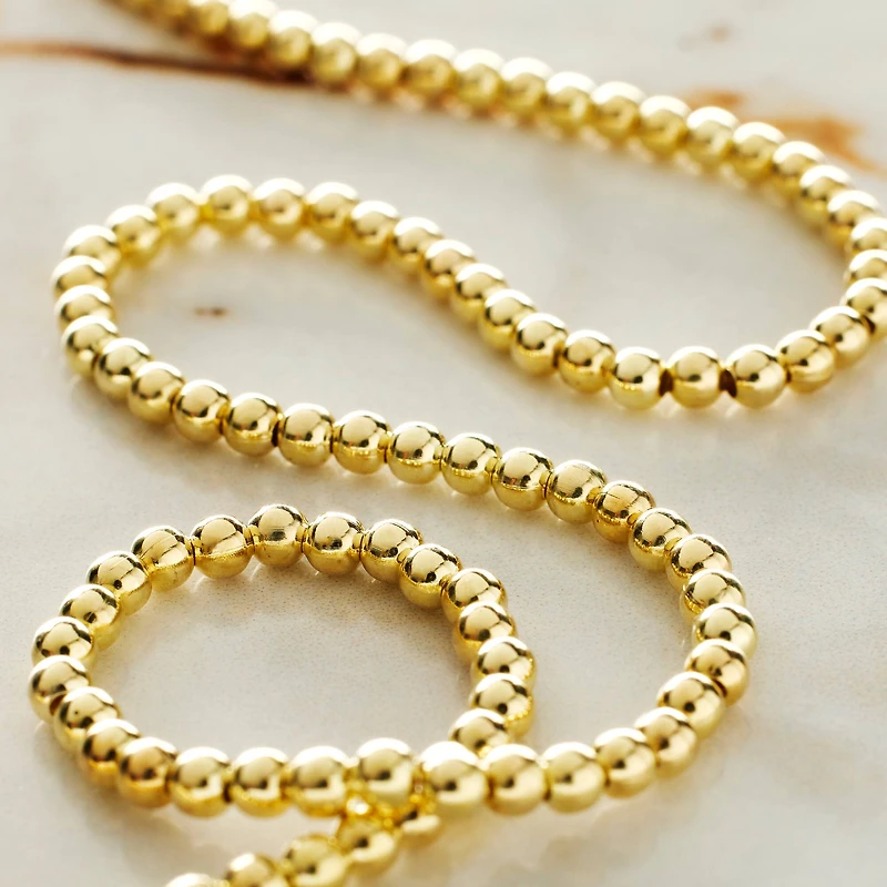 12 Pack: Metallic Gold Round Beads, 3mm by Bead Landing™