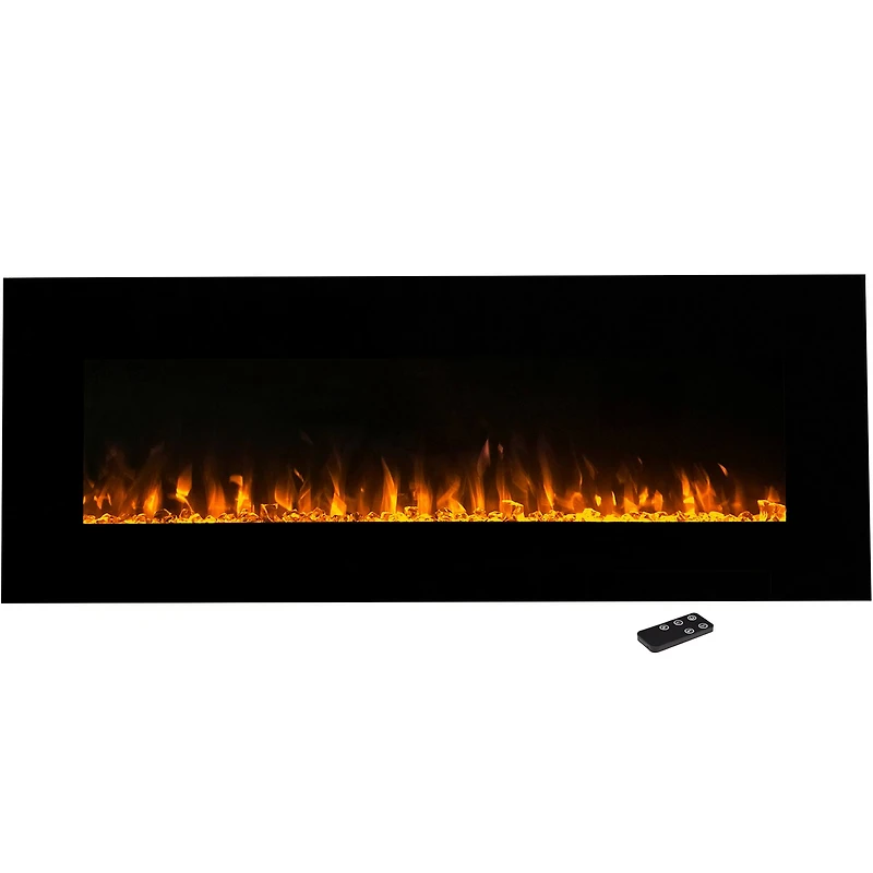 Hastings Home 54" Black LED Electric Wall Fireplace