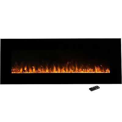 Hastings Home 54" Black LED Electric Wall Fireplace