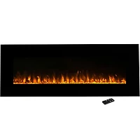 Hastings Home 54" Black LED Electric Wall Fireplace