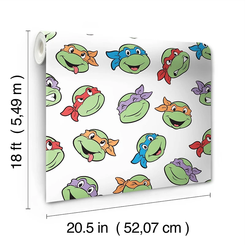 RoomMates Teenage Mutant Ninja Turtles Character Faces Peel & Stick Wallpaper