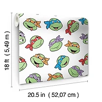 RoomMates Teenage Mutant Ninja Turtles Character Faces Peel & Stick Wallpaper