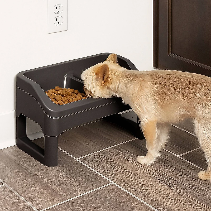 IRIS® Black Adjustable Elevated Pet Feeder, 2ct.