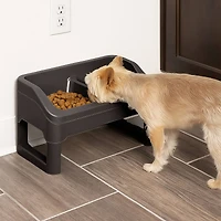 IRIS® Black Adjustable Elevated Pet Feeder, 2ct.