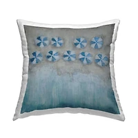 Stupell Industries Beach Umbrella Coast Abstract Aerial Landscape Painting Throw Pillow 18" x 18"