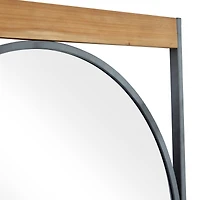 Brown Iron Industrial Wall Mirror, 40" x 28" x 2"