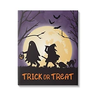 Stupell Industries Trick Or Treat Halloween Silhouettes Canvas Wall Art