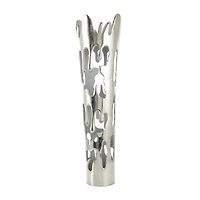 31" Silver Aluminum Drip Vase with Melting Designed Body