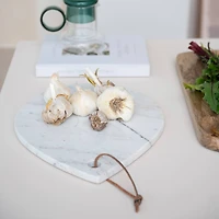 Hello Honey® 14" White Mélange Marble Board with Handle