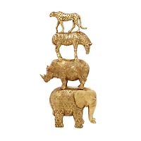 15" Gold Glam Stacked Animal Sculpture