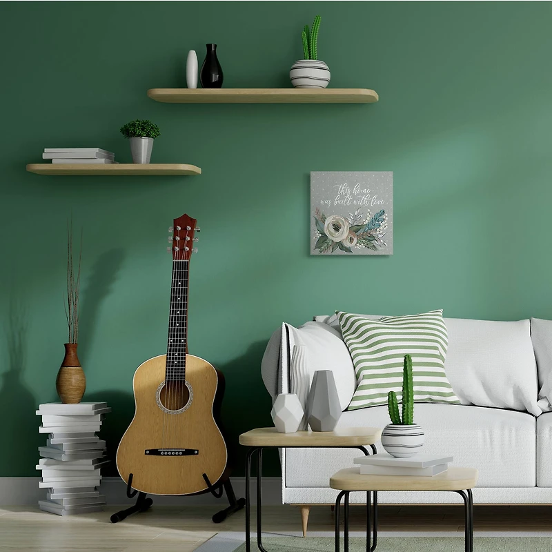 Stupell Industries Home Built With Love Quote Assorted Bouquet Canvas Wall Art