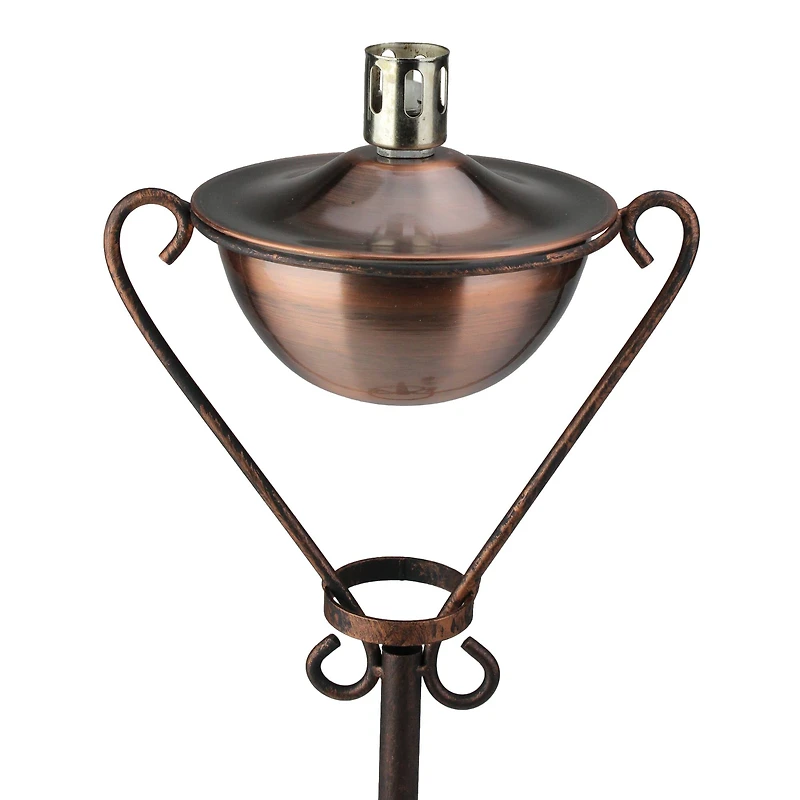 61" Brushed Copper Half Moon Garden Oil Lamp Patio Torch