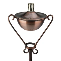 61" Brushed Copper Half Moon Garden Oil Lamp Patio Torch