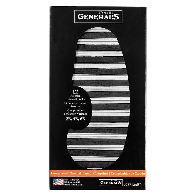 General's® Compressed Charcoal Set, 12ct.