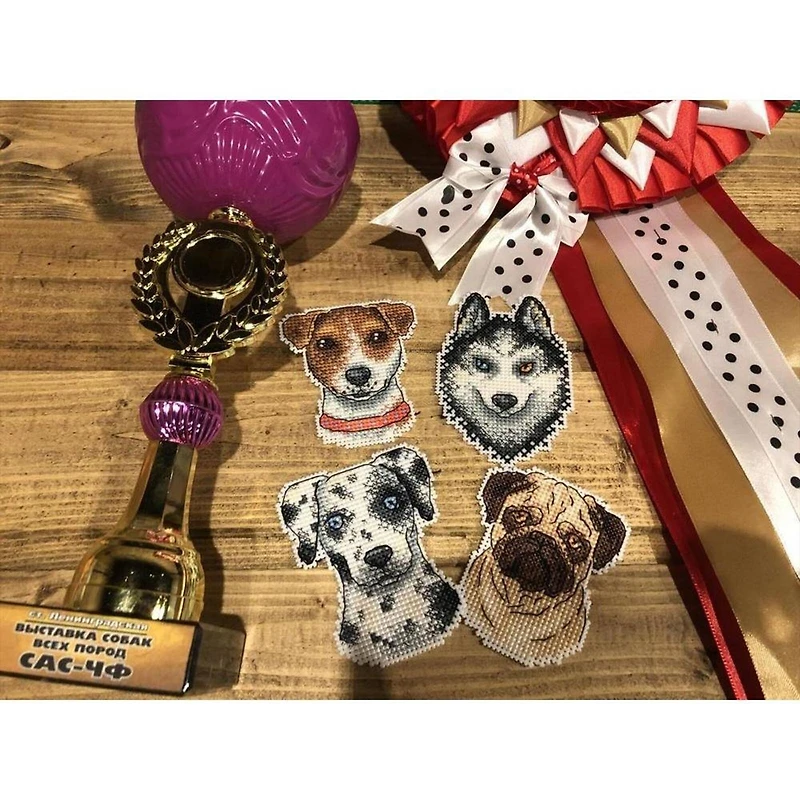 MP Studia Who Said Woof? Magnets Plastic Canvas Counted Cross Stitch Kit