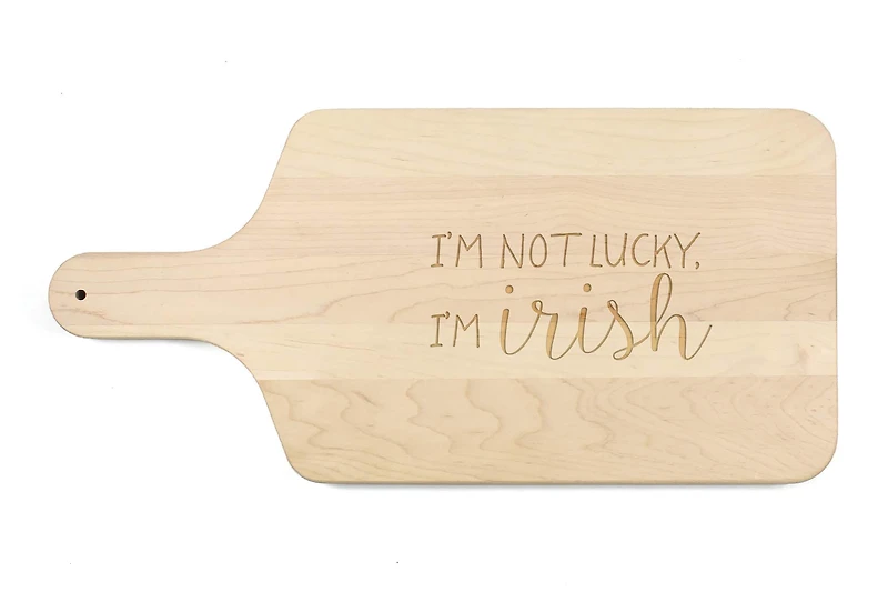 17" I'm Irish Maple Paddle Cutting Board