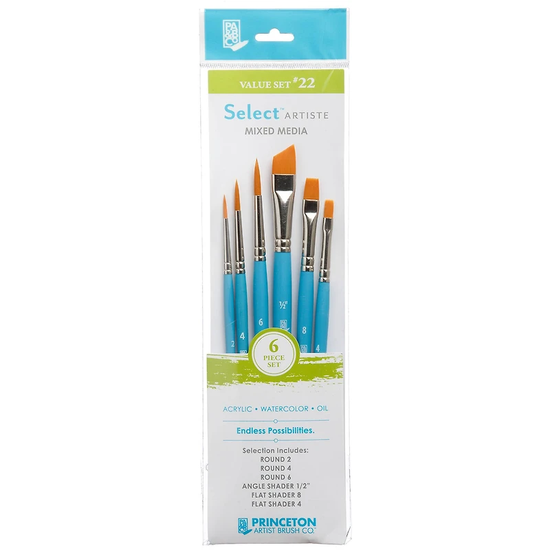 6 Packs: 6 ct. (36 total) Princeton™ Select™ Artiste Series 3750 #22 Brush Set