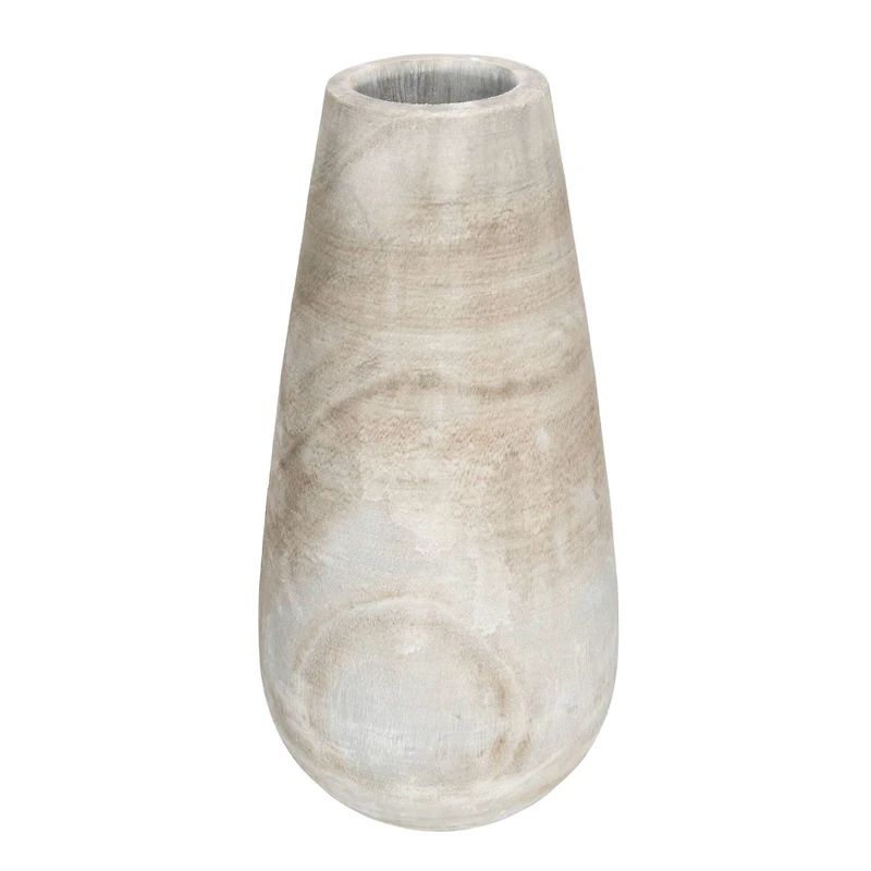 Hello Honey® 15" Paulownia Wood Gray Wash Vase