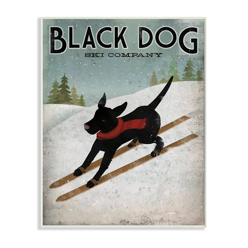 Stupell Industries Black Dog Ski Company Wall Plaque