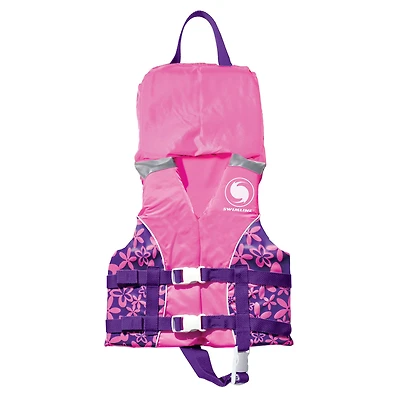 Swim Central 20" Pink & Purple Floral Girl Infant Life Jacket Vest with Handle