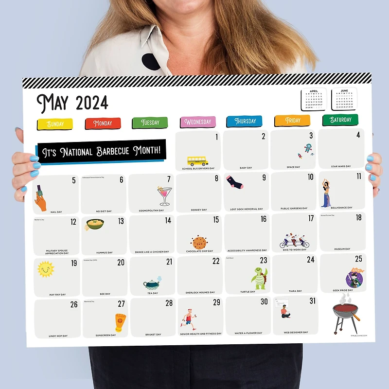TF Publishing 2024 Every Day's A Holiday Desk Pad Monthly Blotter Calendar
