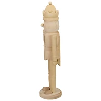 14.75" Unfinished Paintable Wooden Christmas Nutcracker with a Crown