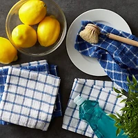 DII® Blue Combo Windowpane Dishcloths, 6ct.