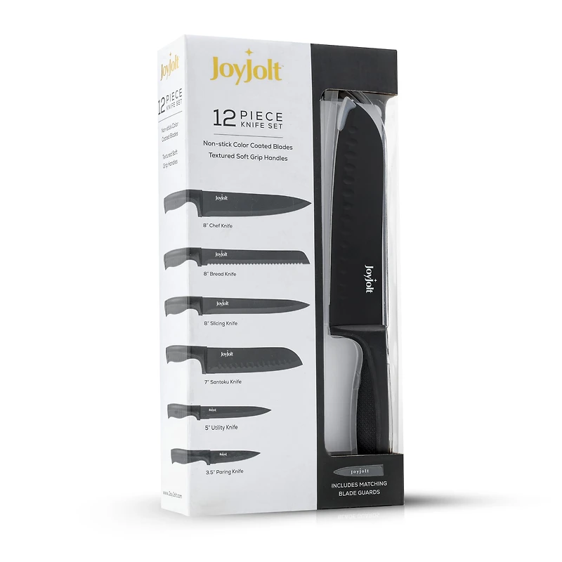 JoyJolt® Black Multipurpose Kitchen Knife Set