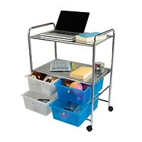 Mind Reader Silver All Purpose Utility Cart