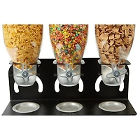 Mind Reader Black Heavy Duty Metal Cereal Triple Dispenser