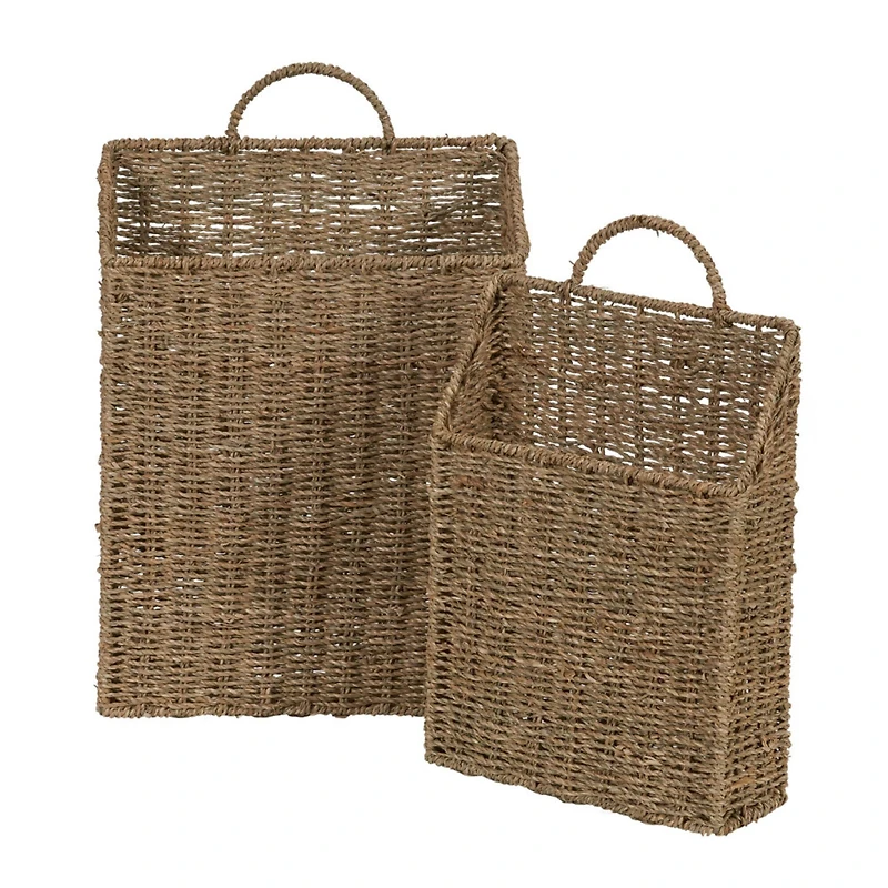 Household Essentials Rectangular Wicker Hanging Baskets