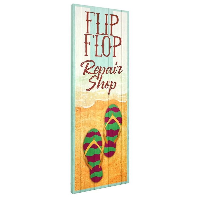 Flip Flop Repair Shop Outdoor Canvas Art Print - 16"x48"