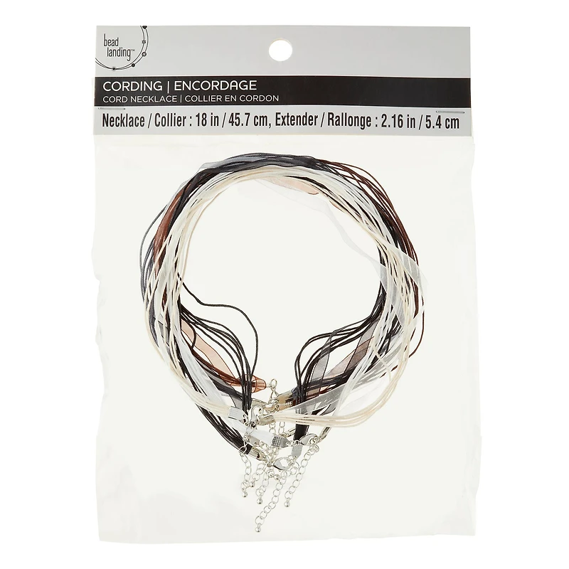 12 Packs: 6 ct. (72 total) 18" Ribbon Cord Necklaces by Bead Landing™