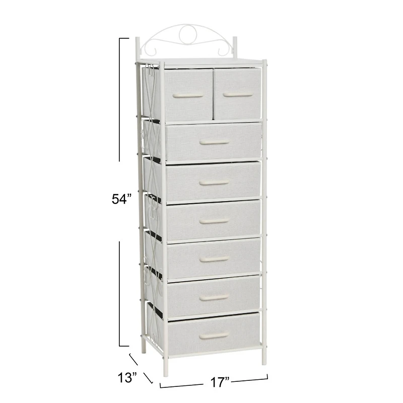 Household Essentials Victoria 54" 8-Drawer Narrow Dresser