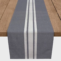 Distressed Slate Stripe Outdoor Table Runner