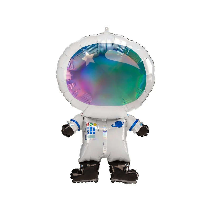 30" Iridescent Astronaut Holographic Foil Balloon